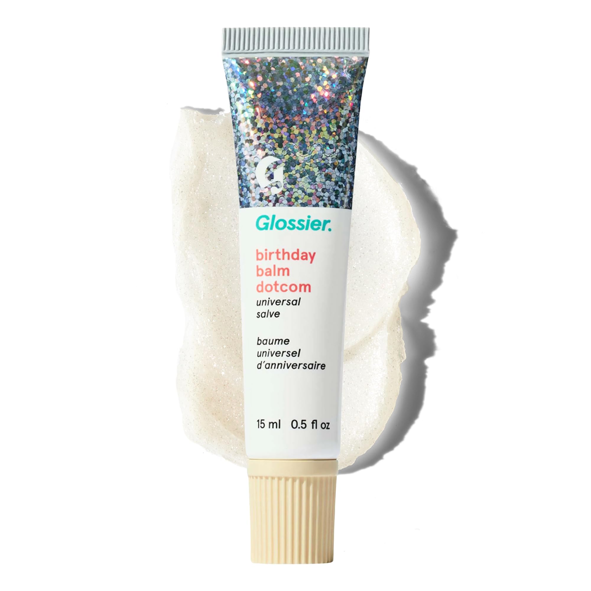 Glossier Balm Dotcom Hydrating Lip Balm - Universal Salve, Up to 12Hr Moisture - Lanolin, Beeswax & Castor Oil for Dry Lips, Cuticles & Skin - Birthday, Clear Soft Shimmer, 15ml GlossierAu supplements