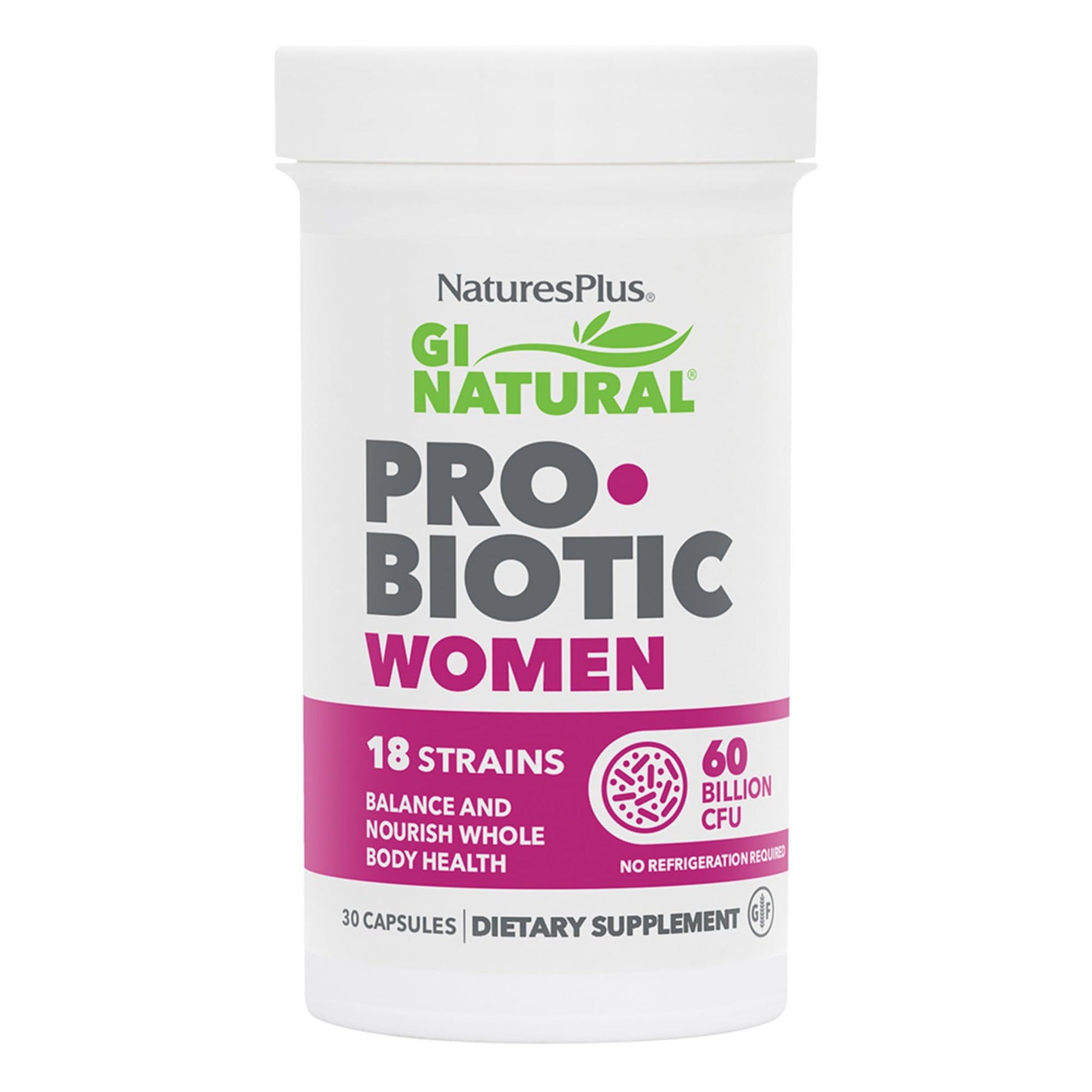 NaturesPlus GI Natural Probiotic Women - 30 Capsules - Digestive & Immune Support, Urinary Tract Health - Includes Cranberry - Gluten Free - 30 Servings Nature's PlusAu supplements