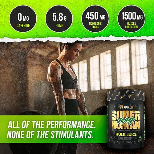 ALPHA LION Superhuman Pump Pre Workout Powder, Nootropic Caffeine & Stim Free ALPHA LIONUS supplements