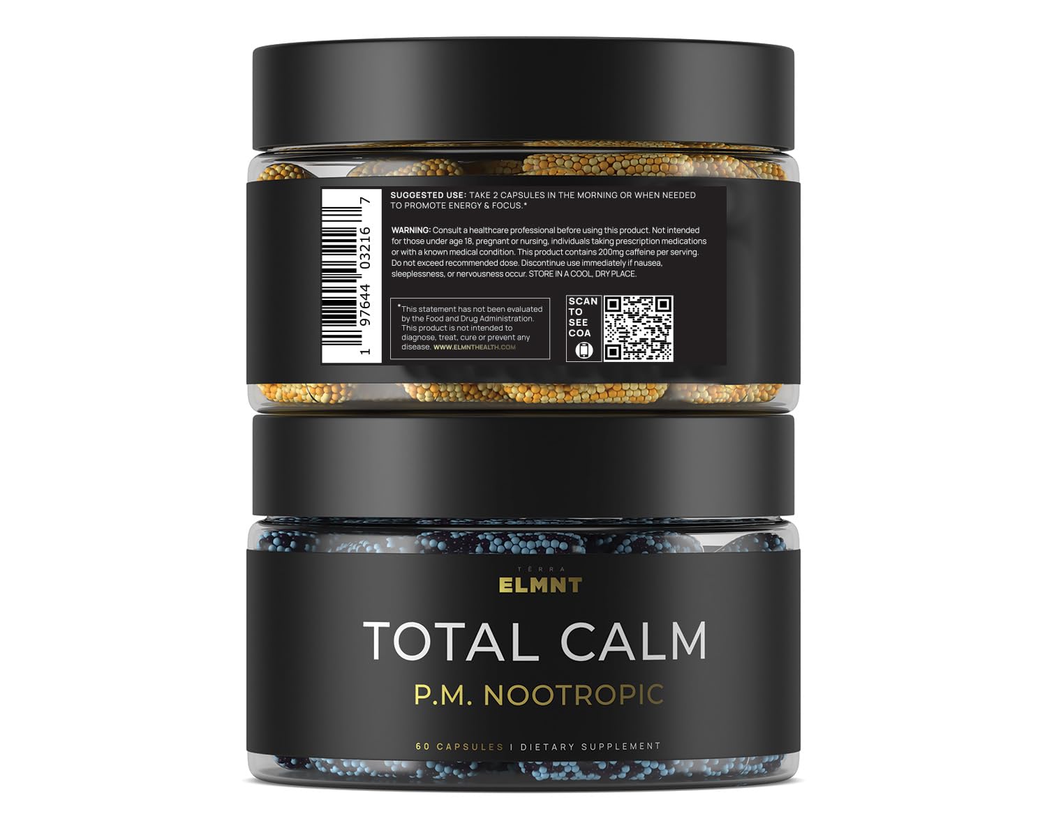 AMPM Nootropic Total Focus + Calm 9X Strength w. Caffeine, L-Theanine, Alpha GPC, L-Tyrosine, Ashwagandha - X-Release Energy Pills Nootropics Brain Support Supplements for Memory and Focus Supplement TERRA ELMNTAu supplements