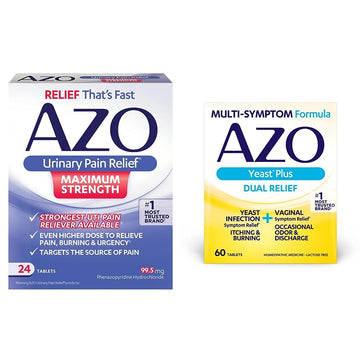 AZO Urinary Pain Relief Maximum Strength (24 Count) Fast Relief of UTI Pain, Burning & Urgency Yeast Plus AZOAu supplements
