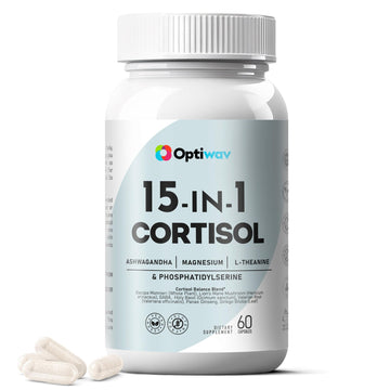 Optiwav Cortisol Detox Supplement for Women Men - Control & Lowering High Cortisol Level - Balance Calm Stress Relief Cleanse Adrenal Health Support - Magnesium Ashwagandha Cortisol Blocker Reducer OptiwavAu supplements