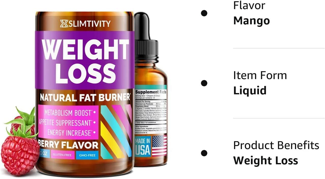 Slimtivite Weight Loss Drops - Diet Fat Effective Appetite Suppressant & Metabolism A.VogelUS supplements