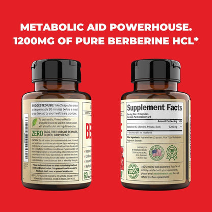 Vimerson Health Berberine Supplement with 3rd Party Tested Berberine 1200mg Per Serving Vimerson HealthUS supplements