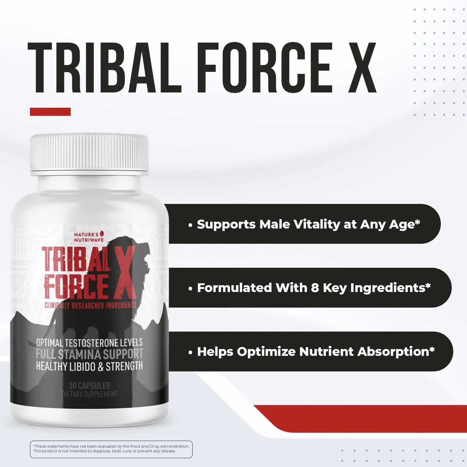 Nature’s NutriWave TribalForce X – Daily Botanical Supplement with Ginkgo Biloba, Bacopa, & Amino Acids – Non-GMO, Natural & Stimulant-Free Formula, Made in USA – 30 Capsules, 1 Month Supply Nature’s NutriWavenz supplements