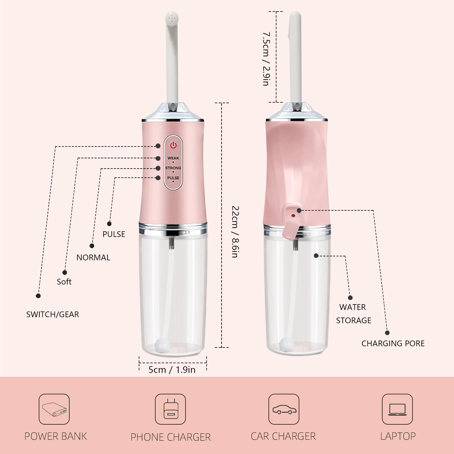 Electric Portable Bidet -Mobile Toilet Shower-Butt Shower Replacing Wet Wipes - for Travel GOMETRSAu supplements