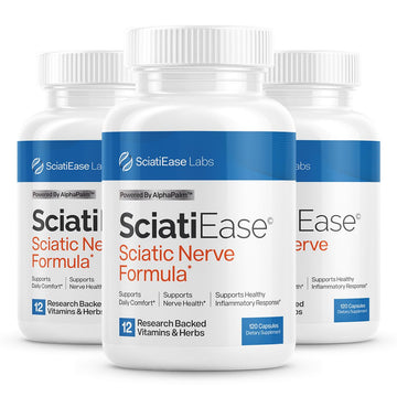 SciatiEase Sciatic Nerve Health Support Supplement - Nerve Support Formula with AlphaPalm, Pea, Vitamin B Complex, Alpha Lipoic Acid 300mg - 3 Bottles SciatiEaseAu supplements