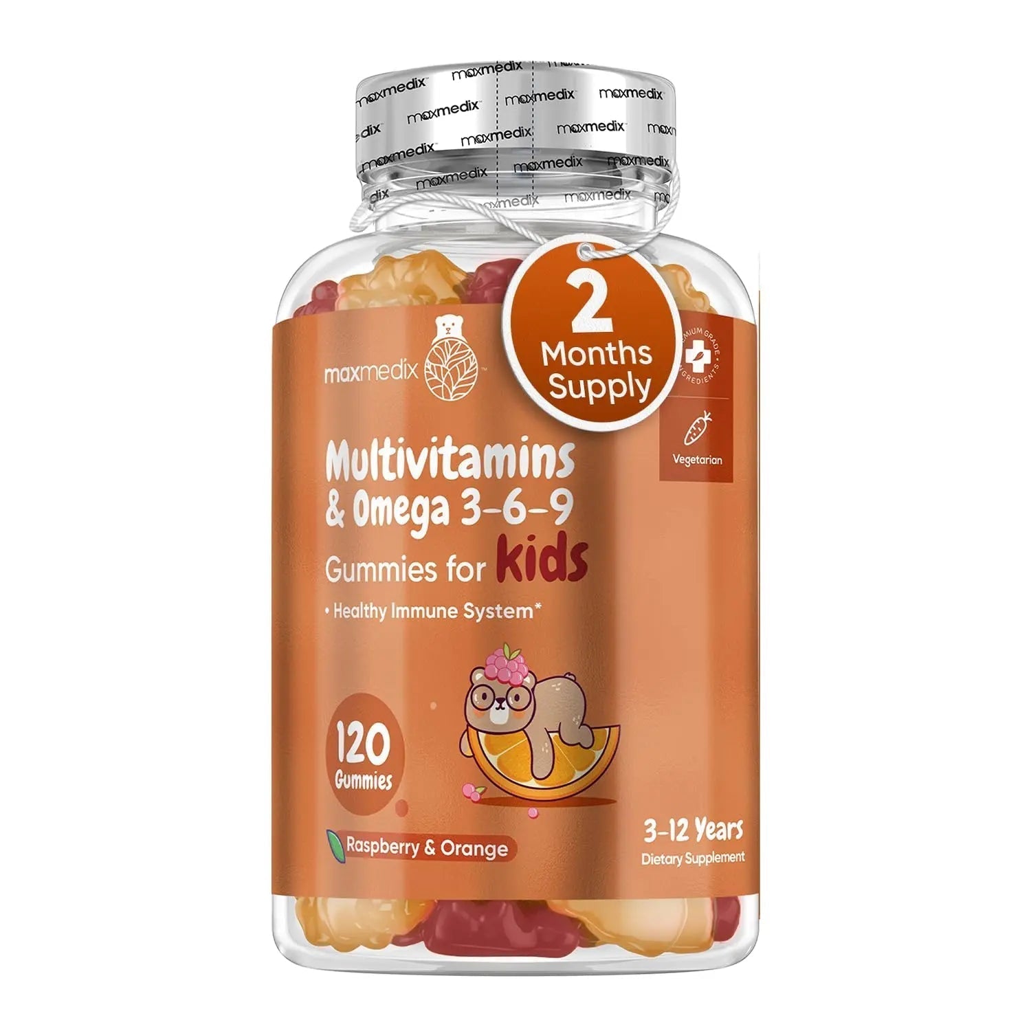 maxmedix Kids Multivitamin Gummies with Omega 3 6 9 | 2-Month Supply | 20 Essential Kids Vitamins & Minerals for Healthy Immune System | maxmedixAu supplements