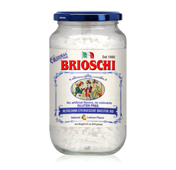 Brioschi Italian Lemon Flavored Refreshing Effervescent | Digestive Aid, Heartburn, Upset Stomach, Acid Indigestion | Gluten Free, No Colorants, No Artifictial Flavors | 48 Servings | 8.5 oz Glass BrioschiAu supplements