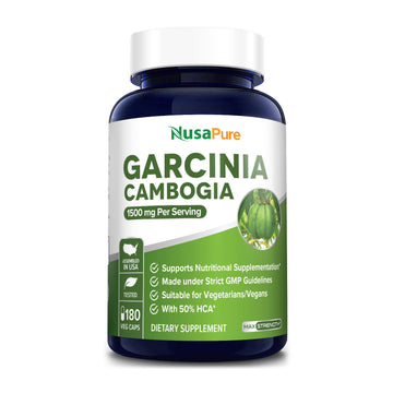 Garcinia Cambogia 180 Veggie Caps 1500mg (Vegetarian, Natural, Non-GMO & Gluten Free) NusaPureAu supplements