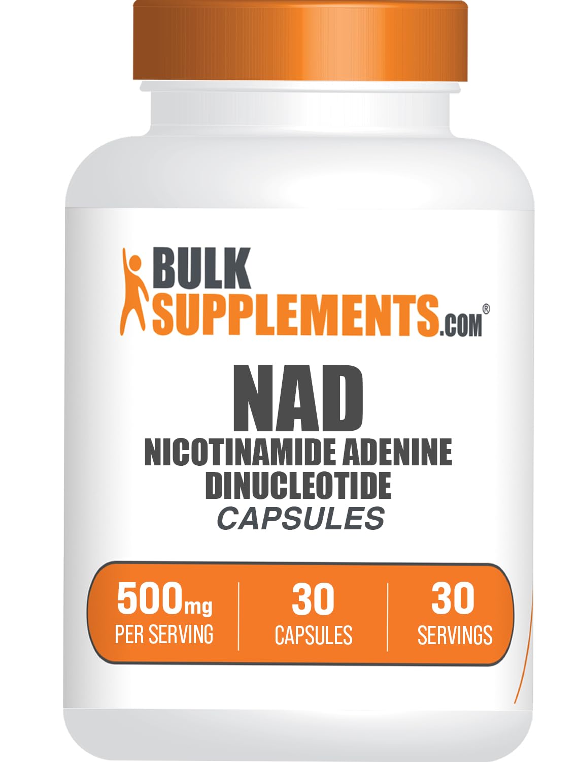 BulkSupplements.com NAD Capsules - Nicotinamide Adenine Dinucleotide, NAD Supplement 500mg - for Energy Support, Pure & Gluten Free, 1 Capsule per Serving, 30 Capsules (Pack of 1) BulkSupplementsAu supplements