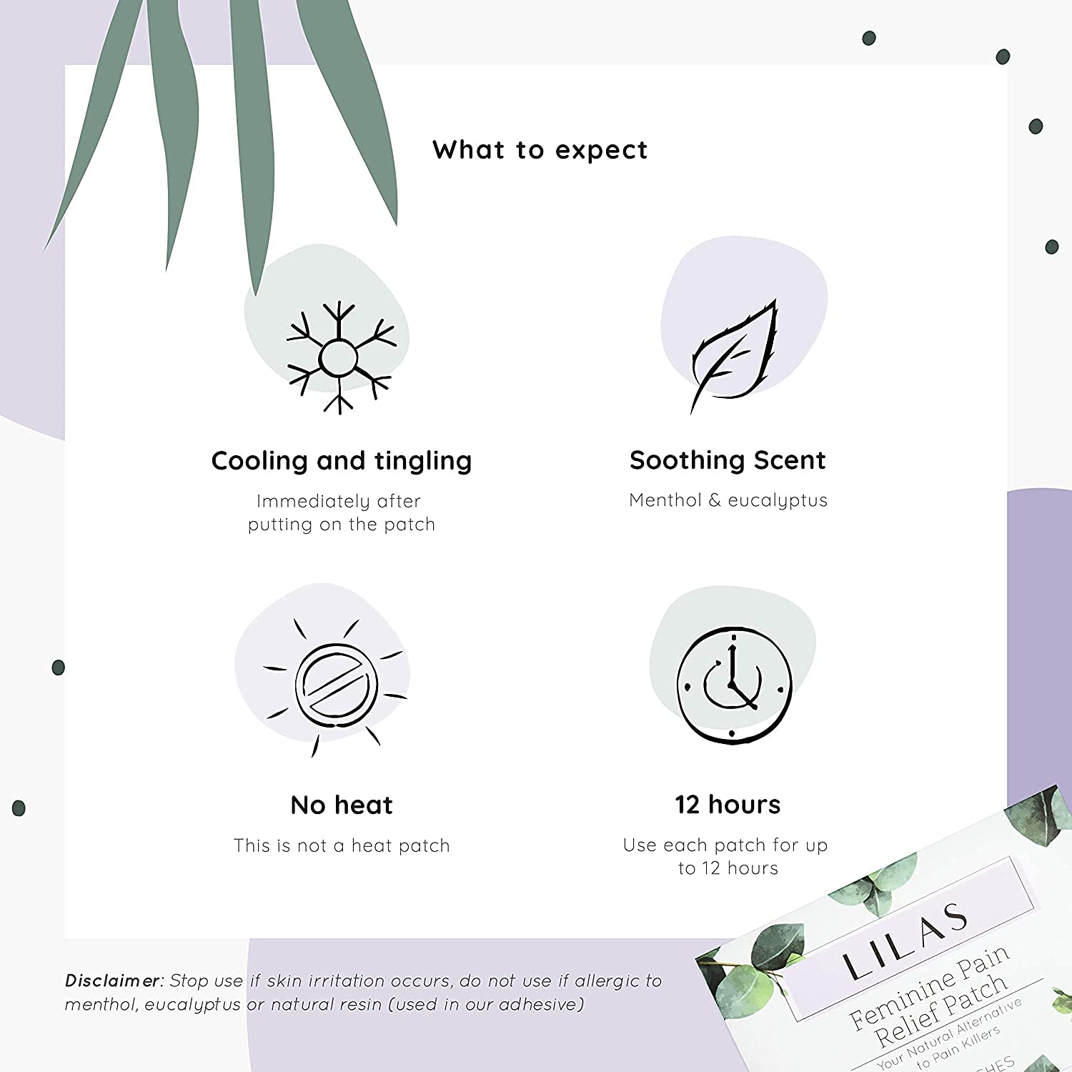 LILAS Period Cramps Pain Relief Patch - Pack of 5 LILASAu supplements