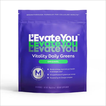 L'Evate You Vitality Daily Greens Powder (28 Servings) 30 Superfoods, 9 Greens - for a Cellular Energy Boost, Powered by M-Charge Complex for All Day Energy (Original) Steve Harvey's L'Evate YouAu supplements