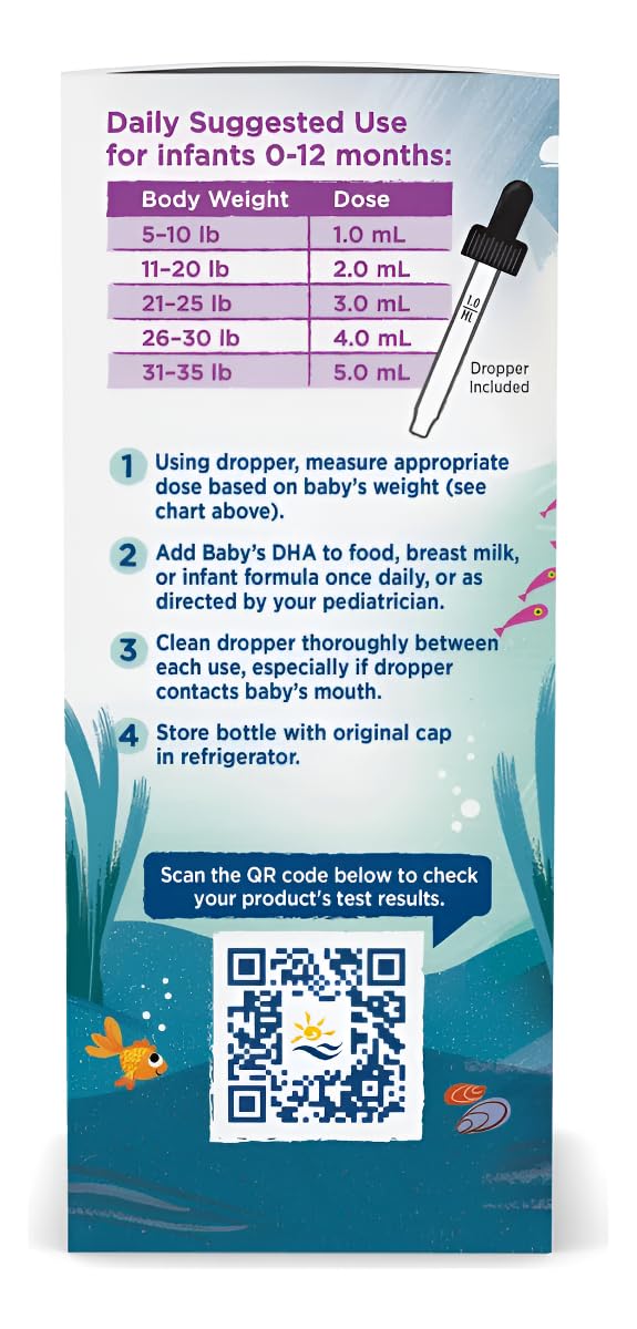 Nordic Naturals Baby’s DHA, Unflavored - 2 oz - 1050 mg Omega-3 + 300 IU Vitamin D3 - Supports Brain, Vision & Nervous System Development in Babies - Non-GMO - Servings May Vary Nordic NaturalsAu supplements