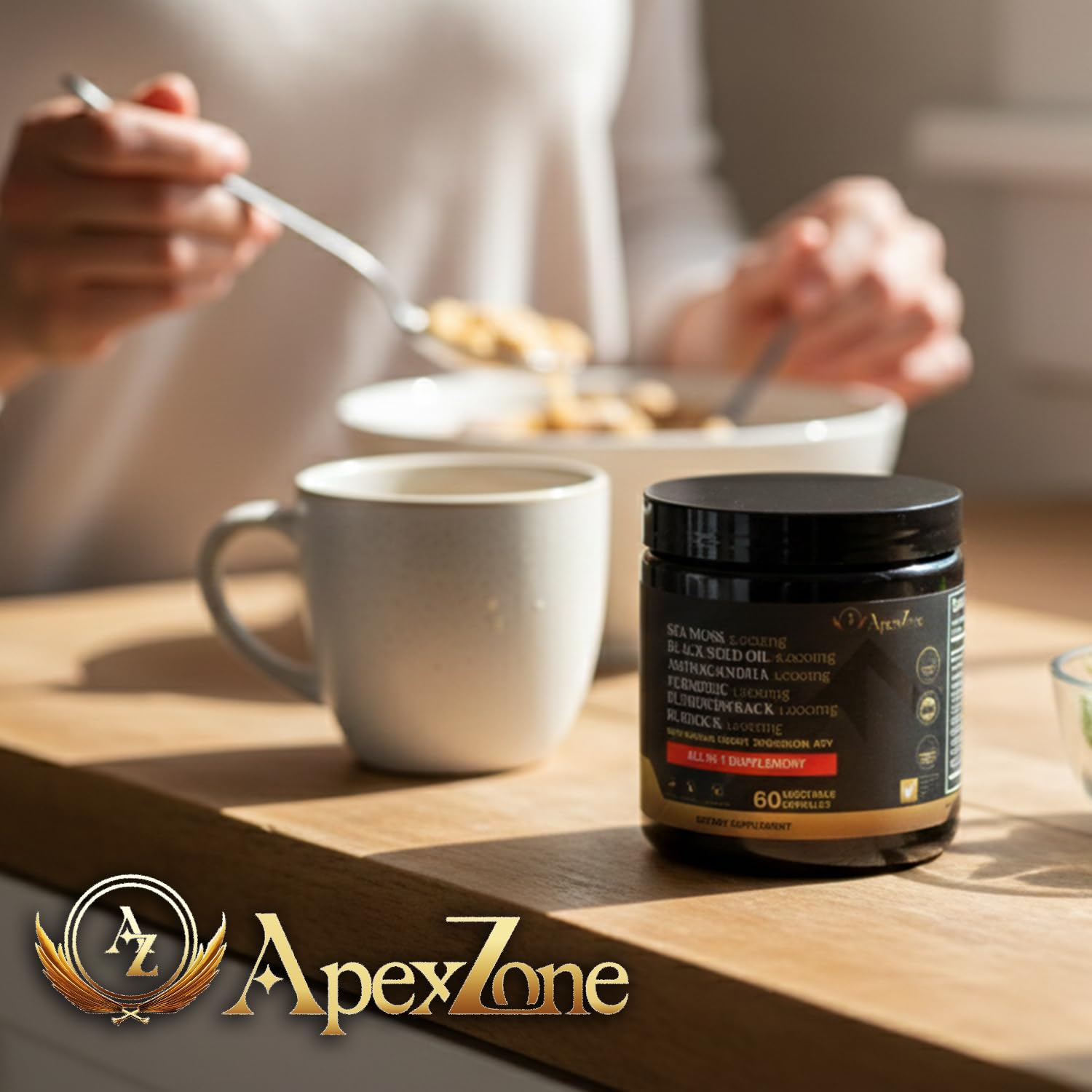 AZ ApexZone True Sea Moss Capsules Black Seed Oil Ashwagandha Burdock Root, Tumeric Supplement with Manuka Honey, Dandelion Root ACV - 60 Capsules - Multi Vitamin AZ ApexZoneAu supplements