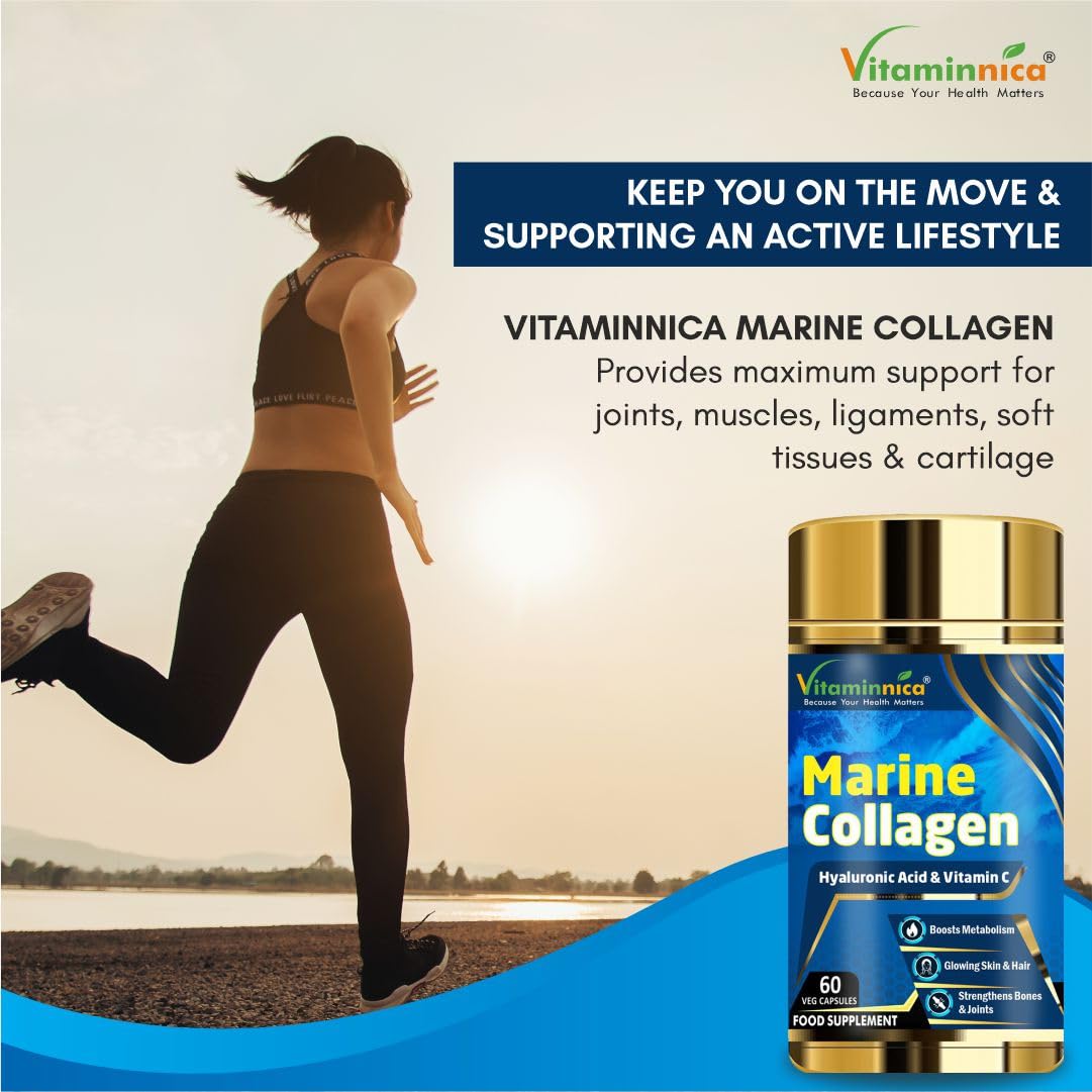 Vitaminnica Marine Collagen Capsules with Hyaluronic Acid & Vitamin C - Skin, Hair, Bones & Joints Vitaminnica Because your Health MattersAu supplements