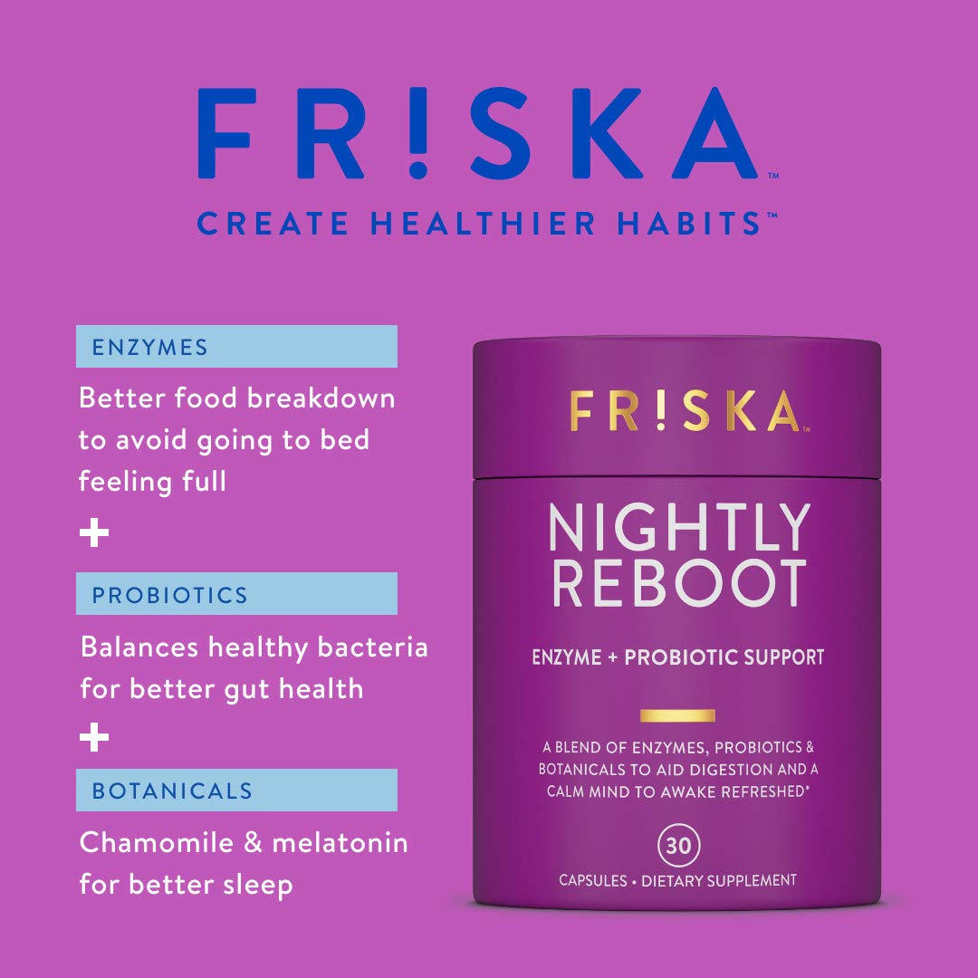 FRISKA Nightly Reboot Enzyme and Probiotics Supplement, Promotes Better Digestion FR!SKAUS supplements