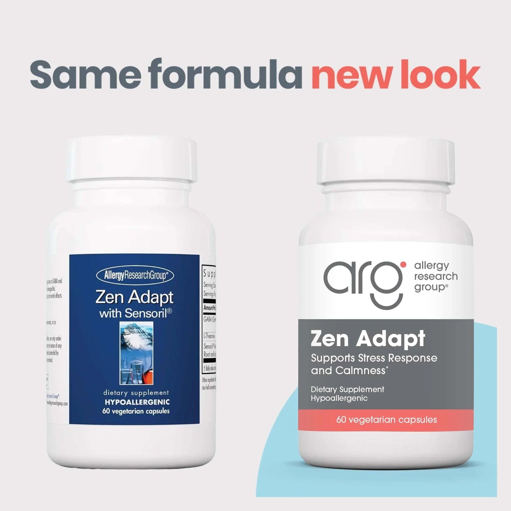 NutriCology ZenMind Adapt - 200 mg L-Theanine, 125 mg Ashwagandha & 550 mg GABA - Supports Stress Response and Calmness - Vegetarian Capsules - Hypoallergenic Formula - 30 Servings - 60 Capsules Allergy Research GroupAu supplements