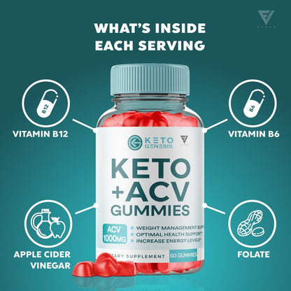 (2 Pack) Keto Genesis Keto ACV Gummies Advanced Weight Loss, Ketogenesis Keto FyvusUS supplements