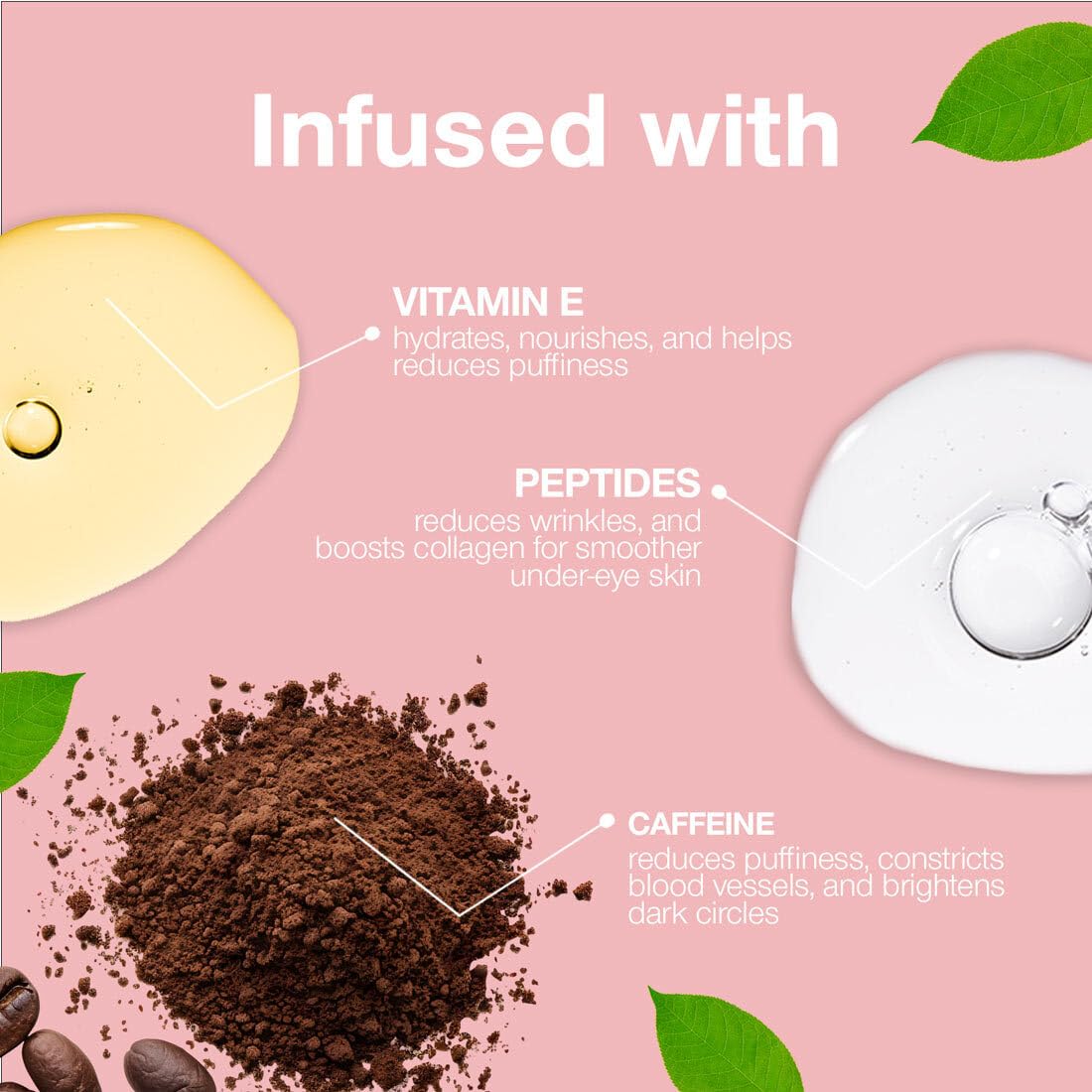 Palladio Under Eye Brightener, Conceal, Brightens, Reduces Appearance of Dark Circles, With Caffeine Peptides & Vitamin E, Tired Skin Color Correcting Brightener & Primer, Light to Medium (Soft Pink) PalladioAu supplements