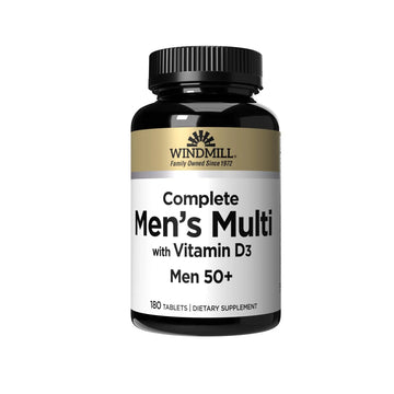 Windmill Natural Vitamins Men’s Multi 50+, with Vitamin D3, Mens Multivitamins for Daily Nutritional Support, Multivitamin for Men, 180 Tablet, 180 Day Supply WindmillAu supplements