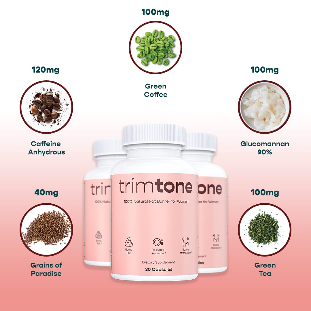 Trimtone Pills, 100% Natural Weight Management Formula for Women, Mood & Energy TrimtoneUS supplements
