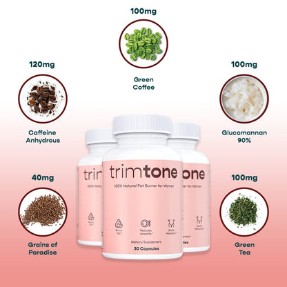 Trimtone Pills, 100% Natural Weight Management Formula for Women, Mood & Energy TrimtoneUS supplements