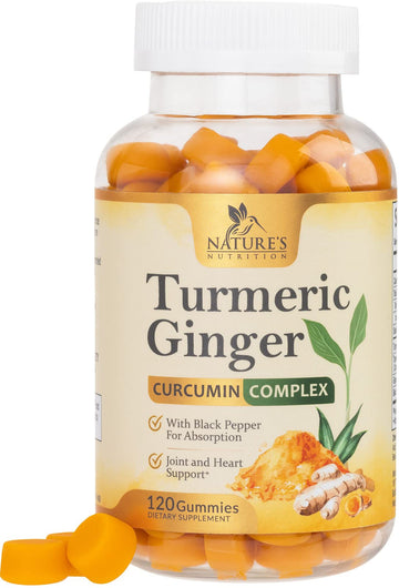 Turmeric Ginger Gummies - Vegan Turmeric Curcumin Gummy with 95% Curcuminoids Nature's NutritionAu supplements