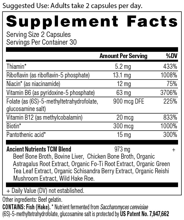 Ancient Nutrition Vitamin B Complex Supplement, 8 Balanced B-Vitamins, Supports Healthy Ancient NutritionUS supplements