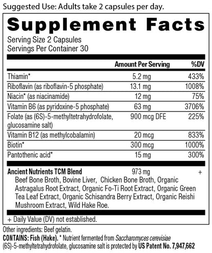 Ancient Nutrition Vitamin B Complex Supplement, 8 Balanced B-Vitamins, Supports Healthy Ancient NutritionUS supplements