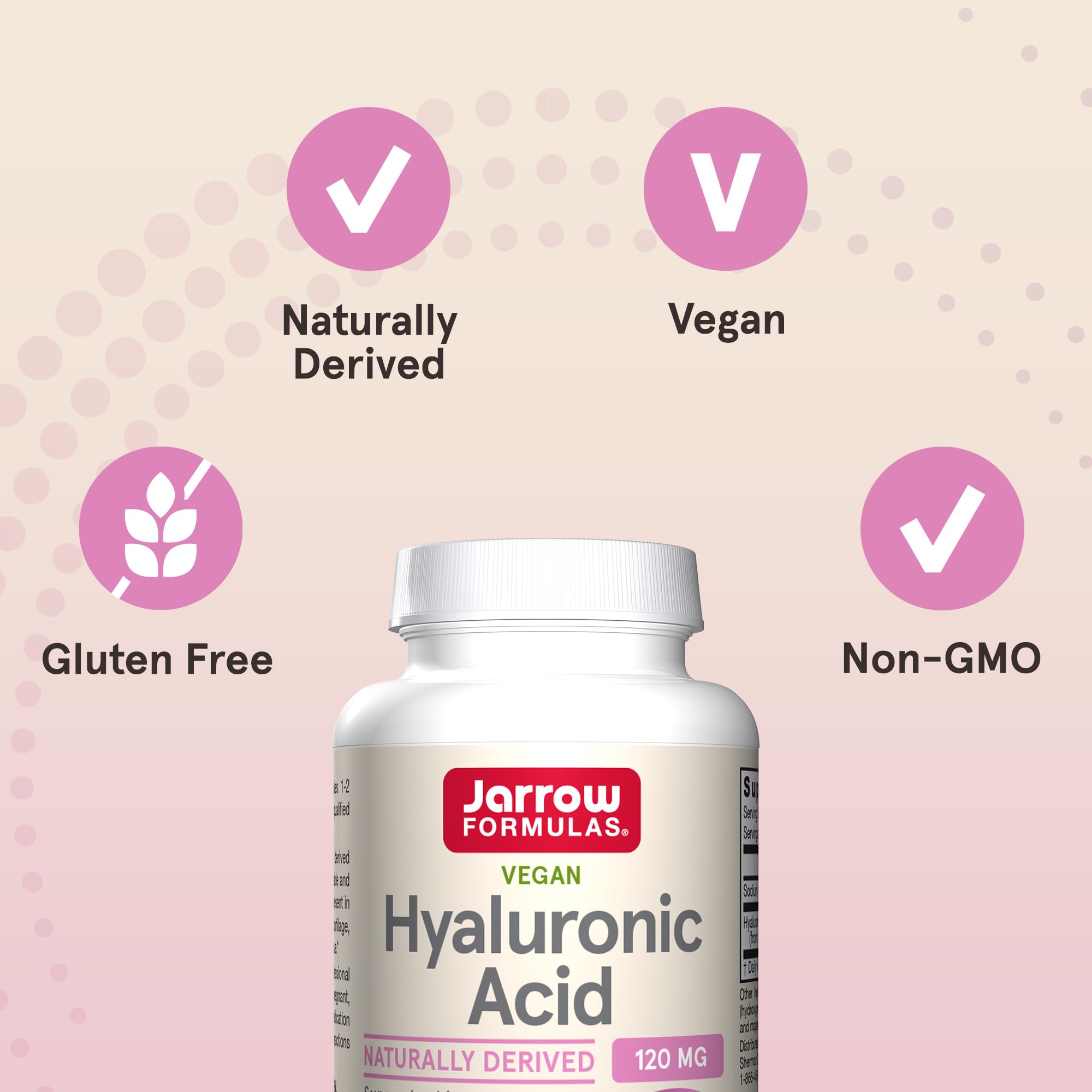Jarrow Formulas® Hyaluronic Acid 120 mg, Dietary Supplement, Skin Health Support, 120 Veggie Capsules, Up to 60 Day Supply Jarrow FormulasAu supplements