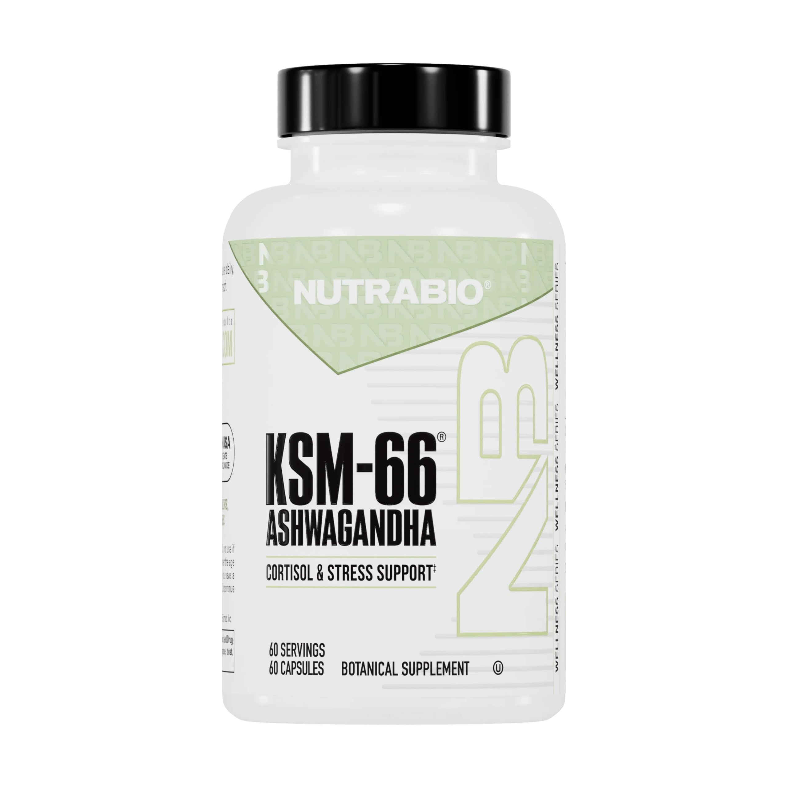 NutraBio Ashwagandha KSM-66 | Ashwagandha Herbal Supplement for Stress, Mood, & Performance | 600 MG of Clinically Studied KSM66 60 Capsules NutraBioAu supplements