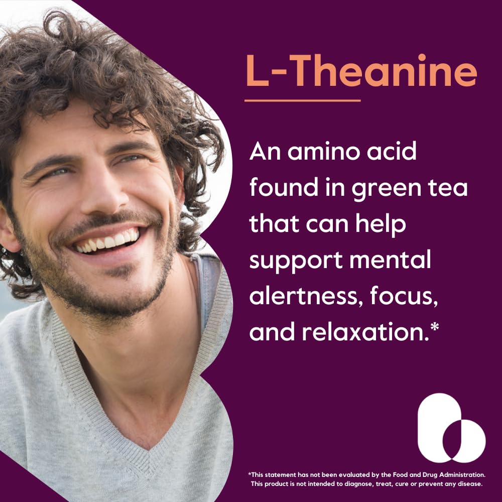BESTVITE L-Theanine 200mg (120 Vegetarian Capsules) - No Stearates - Vegan - Non GMO - Gluten Free BESTVITEAu supplements