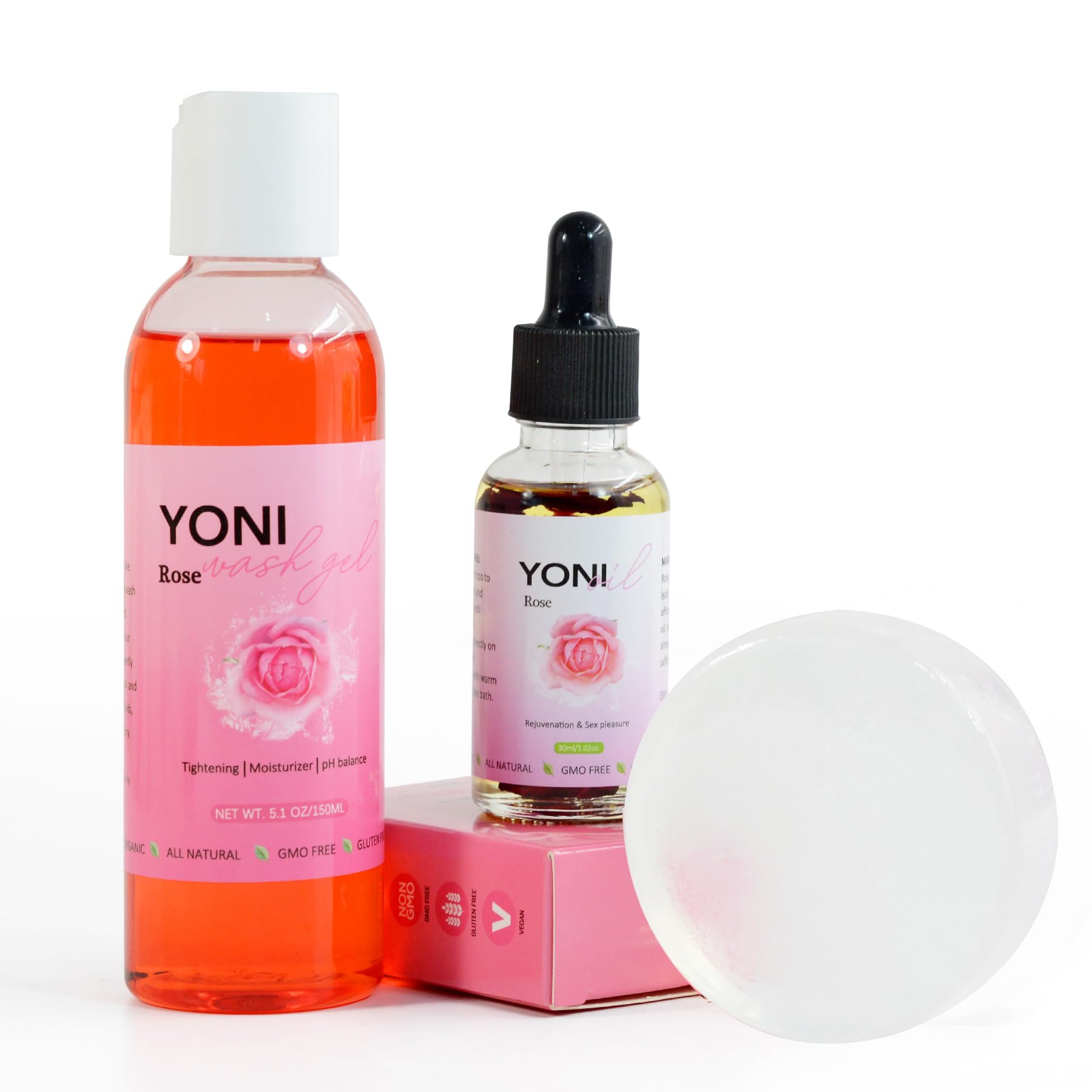 Aromlife Rose Yoni daily Wash Set - Yoni Oil & Yoni Bar & Yoni Feminine Wash, Ph Balance for Women AromlifeAu supplements