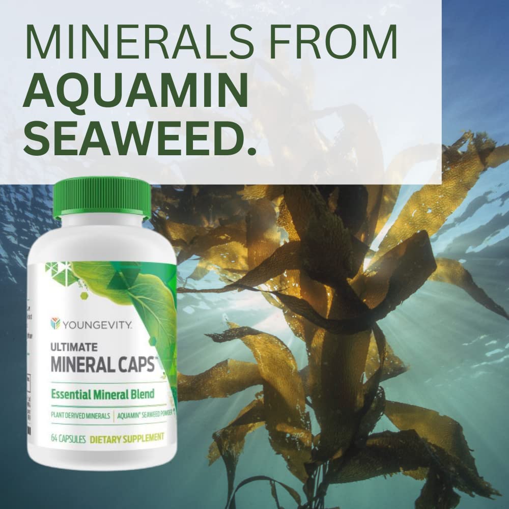 Youngevity Ultimate Mineral Caps™ - 70+ Essential Full Spectrum Trace Minerals - Nutrient-Dense, Derived from Humic & Aquamin Seaweed (64 Capsule) YoungevityAu supplements