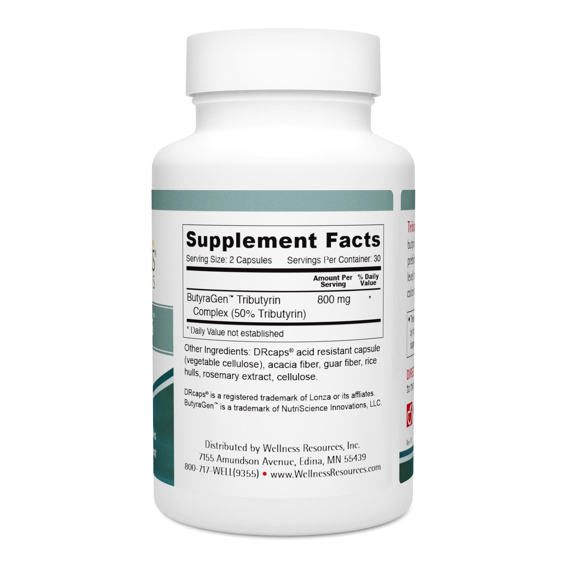 Wellness Resources Tributyrin Plus Postbiotic Supplement for Gut Health with High Absorption ButyraGen Tributyrin Complex (800mg per Two Capsules, 60 Veggie Capsules) Wellness ResourcesAu supplements