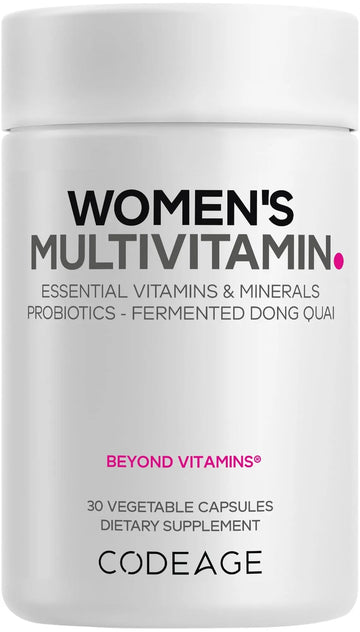 Codeage Women’s Multivitamin - Vitamins A, C, D3, E, B6, B12, Folate, Calcium, Magnesium, Iron, Dong Quai, Probiotics - 1 Capsule Per Serving CodeageAu supplements