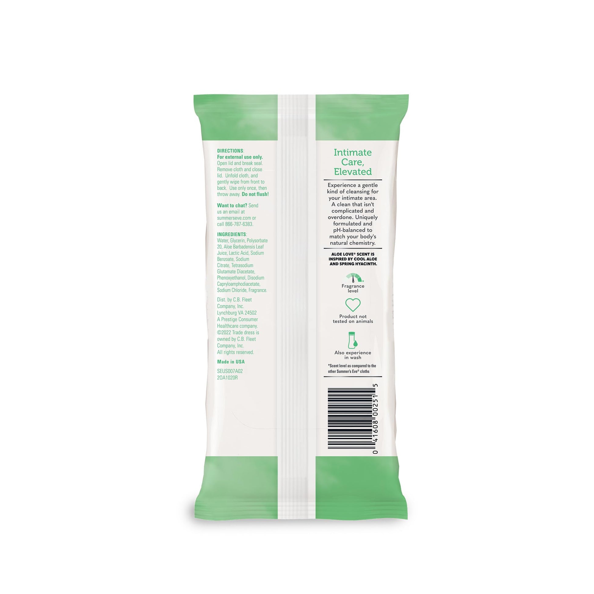 Summer's Eve Aloe Love Gentle Daily Feminine Wipes, Removes Odor, pH balanced, 32 Count, 12 Pack Summer's EveAu supplements