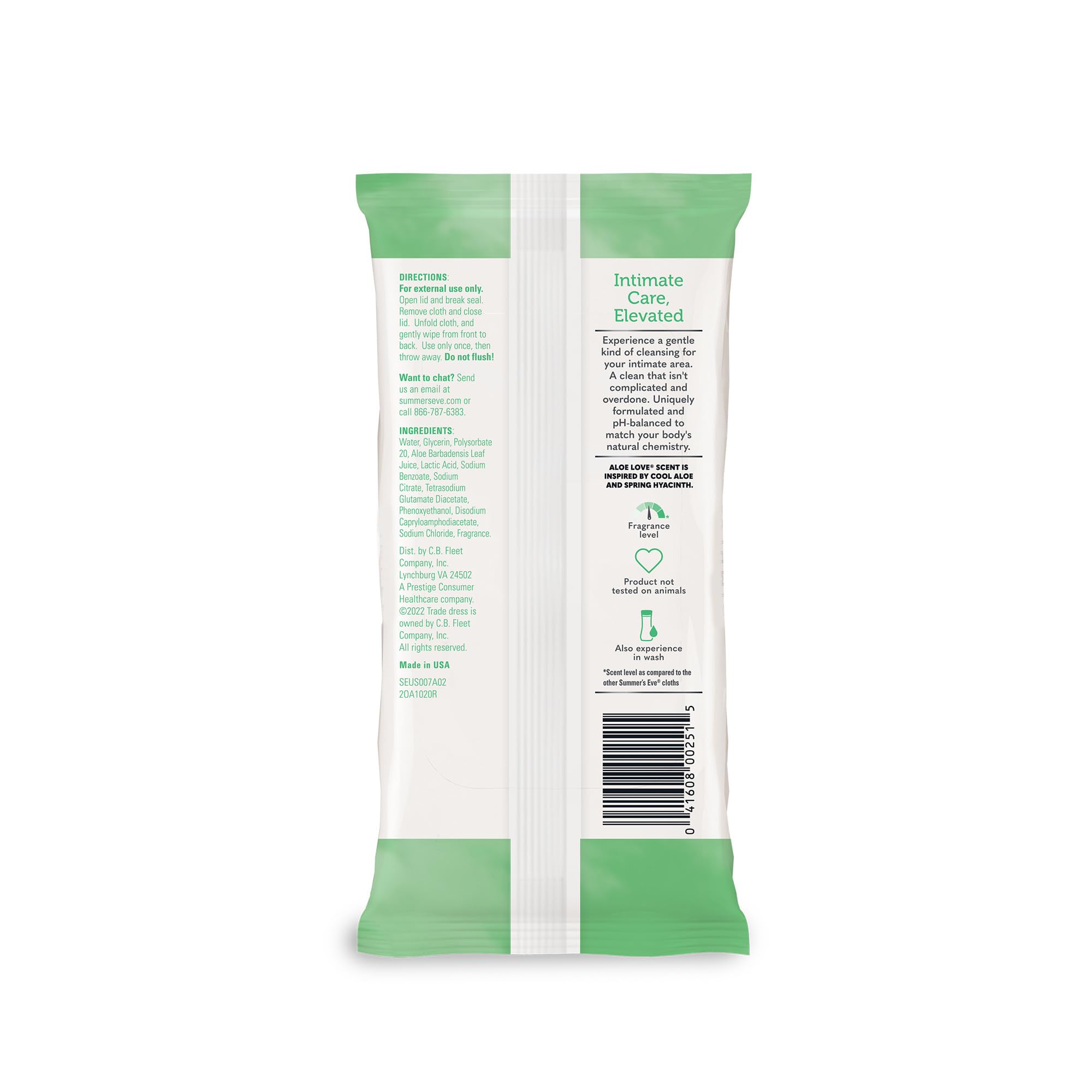 Summer's Eve Aloe Love Gentle Daily Feminine Wipes, Removes Odor, pH balanced, 32 Count, 12 Pack Summer's EveAu supplements