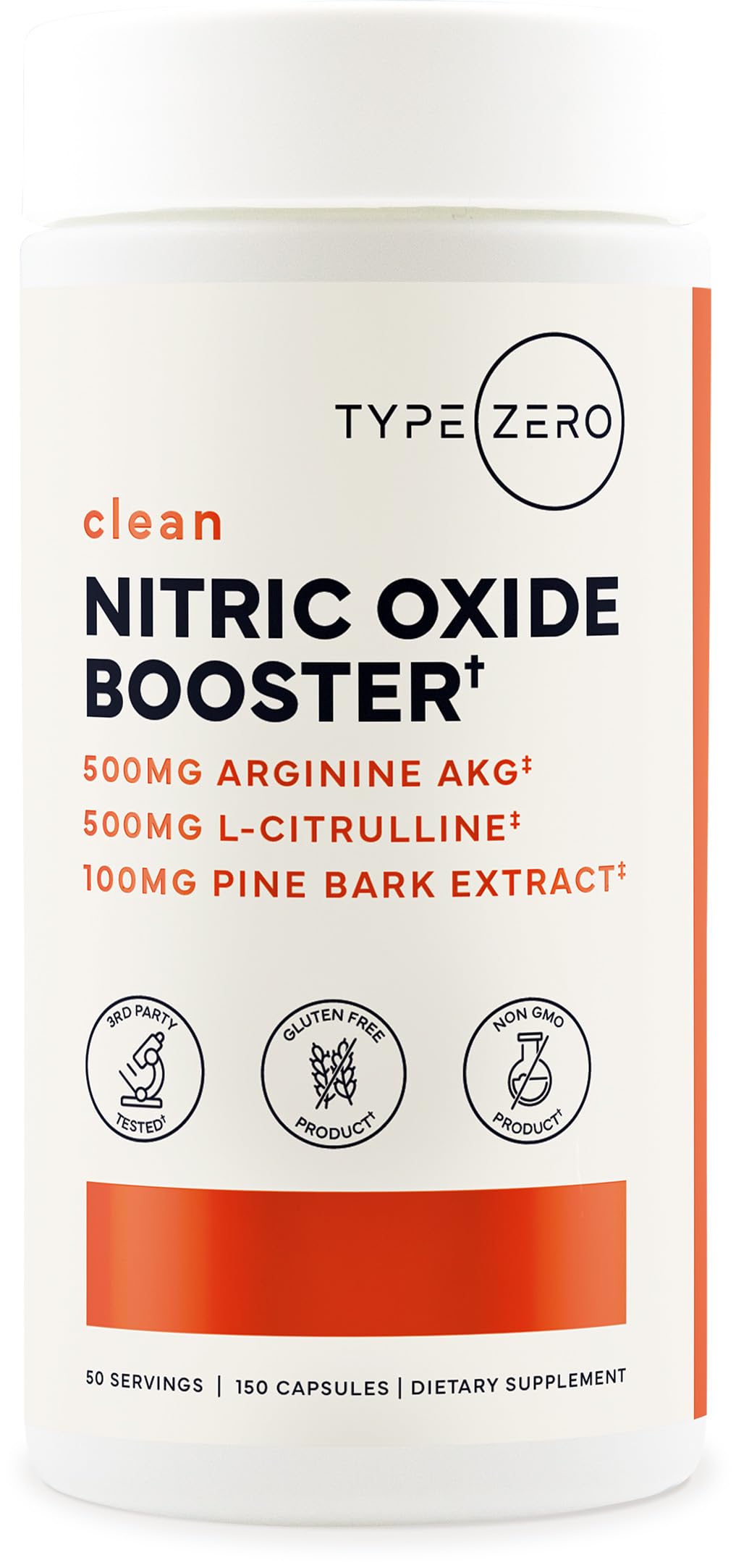 Type Zero Nitric Oxide 6X Booster, 150 Veggie Capsules - Natural Supplement - Beetroot, Arginine AKG, Citrulline, Pine Bark, Garlic & VIT C | Nitrous Oxide Type ZeroUS supplements