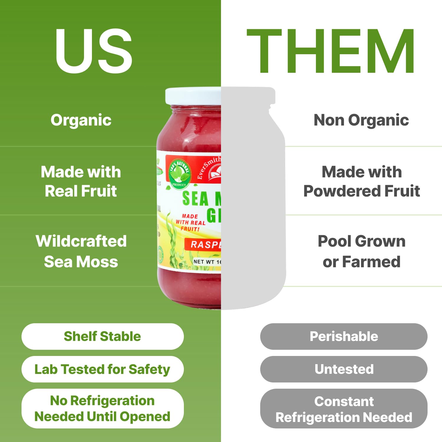 EverSmith Organics - Wildcrafted Irish Sea Moss Gel | Made in USA | Rich in Vitamins EverSmith OrganicsUS supplements