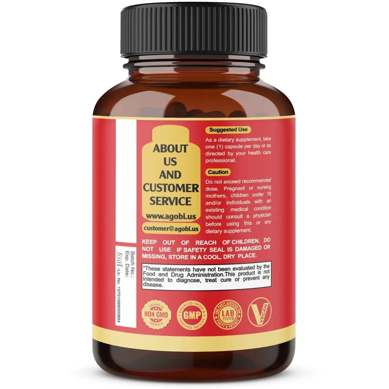 agobi D-Mannose Capsules - 7 Herbs with Cranberry, Dandelion, Hibiscus and More - Support Flush Impurities and Urinary Tract Health - 90 Vegan Capsules 3-Month Supply agobiAu supplements