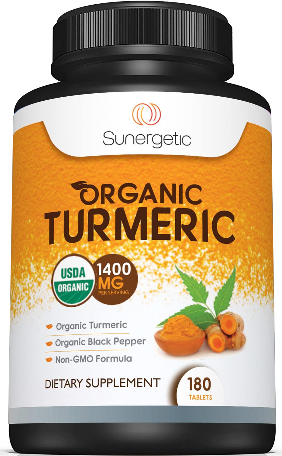 Sunergetic USDA Certified Organic Turmeric Supplement – Includes Organic Turmeric SunergeticUS supplements
