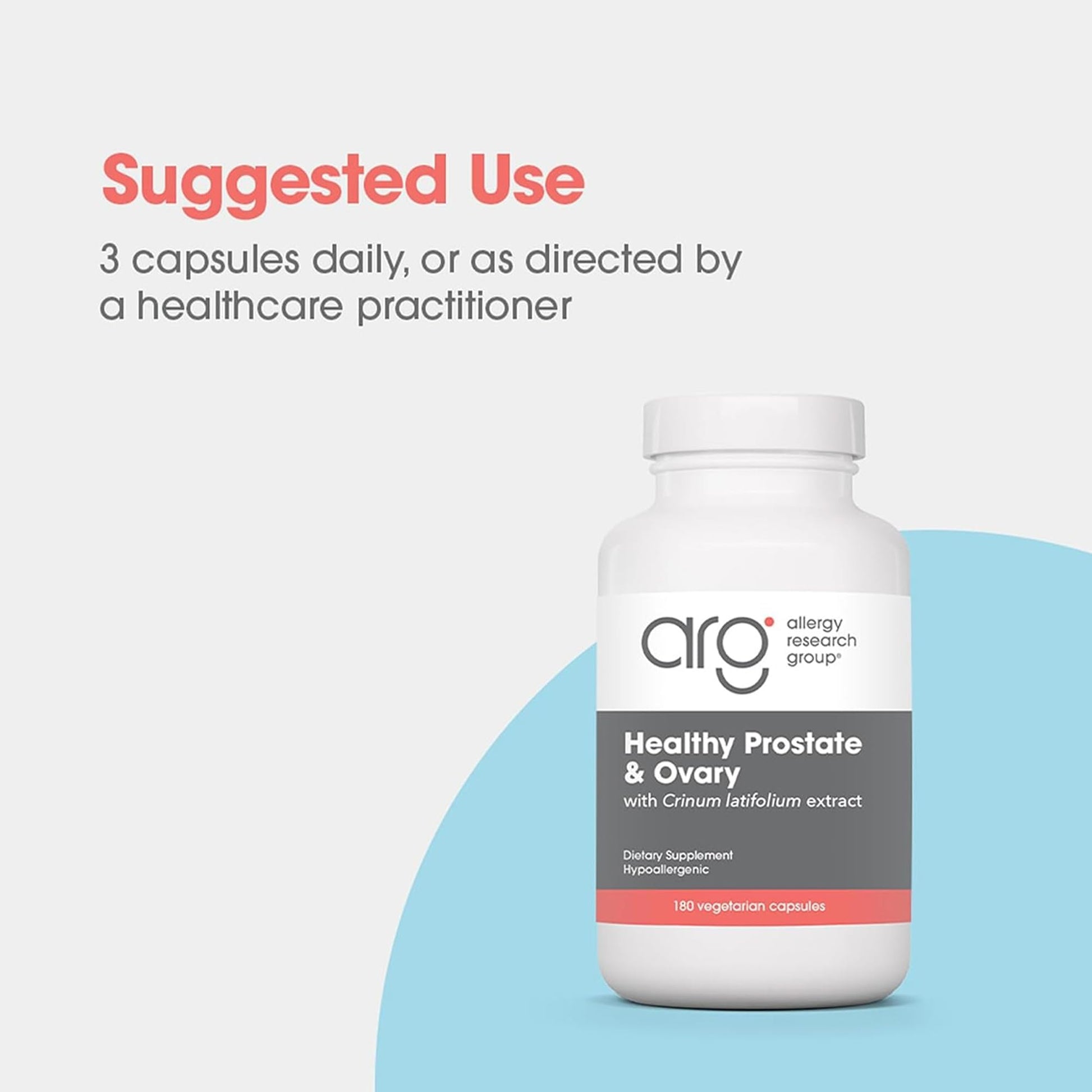 Allergy Research Group Healthy Prostate & Ovary - Traditional Chinese & Vietnamese Herbal Blend with Crinum Latifolium - Supports Reproductive Tissue & Immune Balance - 60 Servings - 180 Capsules Allergy Research GroupAu supplements