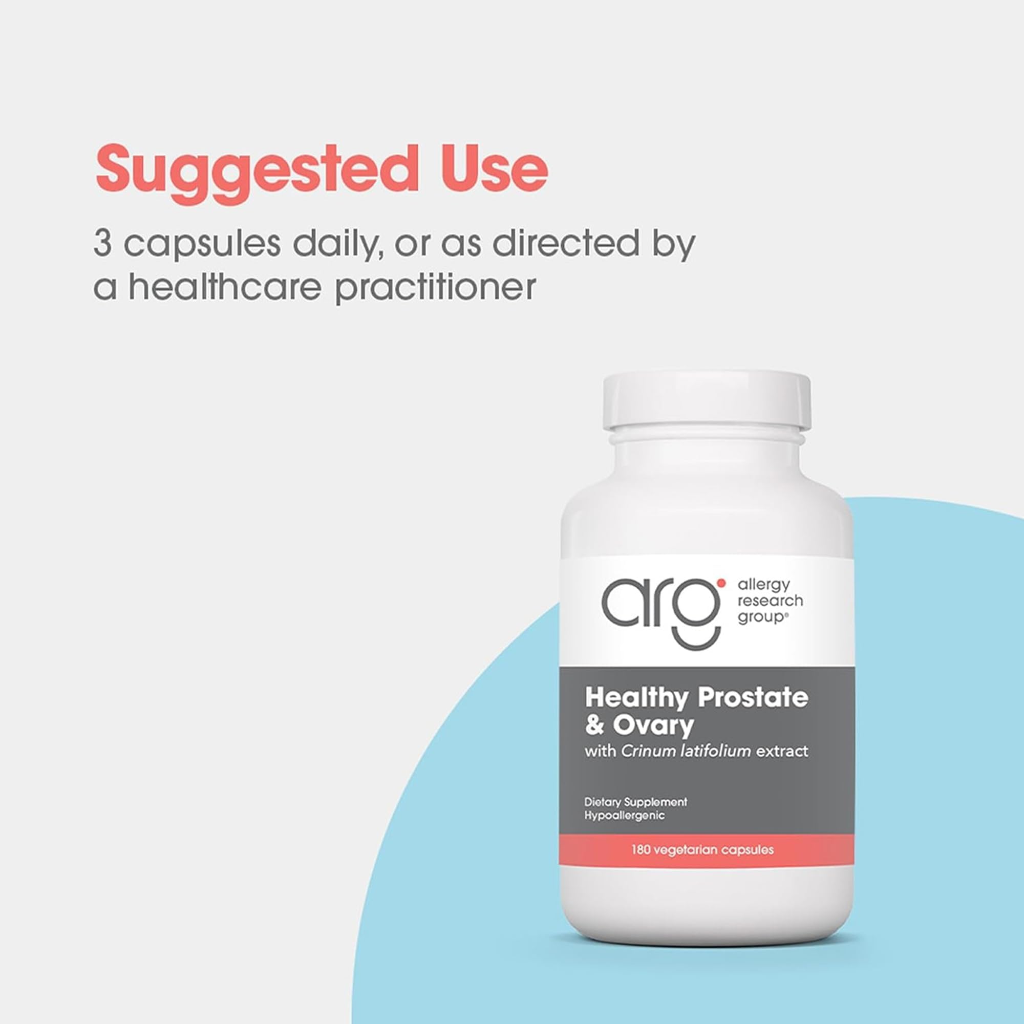 Allergy Research Group Healthy Prostate & Ovary - Traditional Chinese & Vietnamese Herbal Blend with Crinum Latifolium - Supports Reproductive Tissue & Immune Balance - 60 Servings - 180 Capsules Allergy Research GroupAu supplements