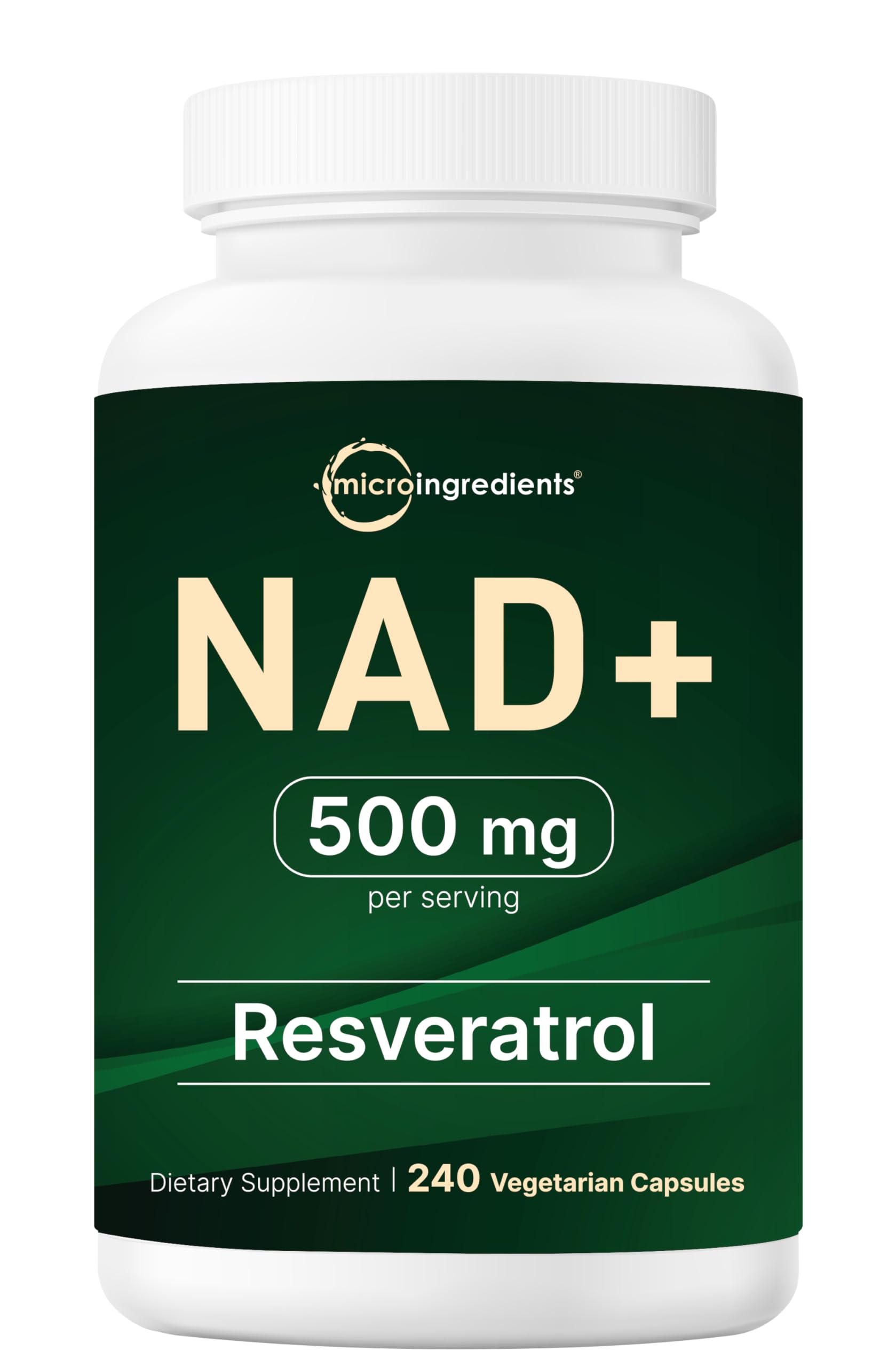 Micro Ingredients NAD+ 500mg with Resveratrol, 240 Veggie Capsules | 2-in-1 NAD Supplement for Women & Men | NMN Pathway Alternative | Non-GMO, Gluten Free Micro IngredientsAu supplements