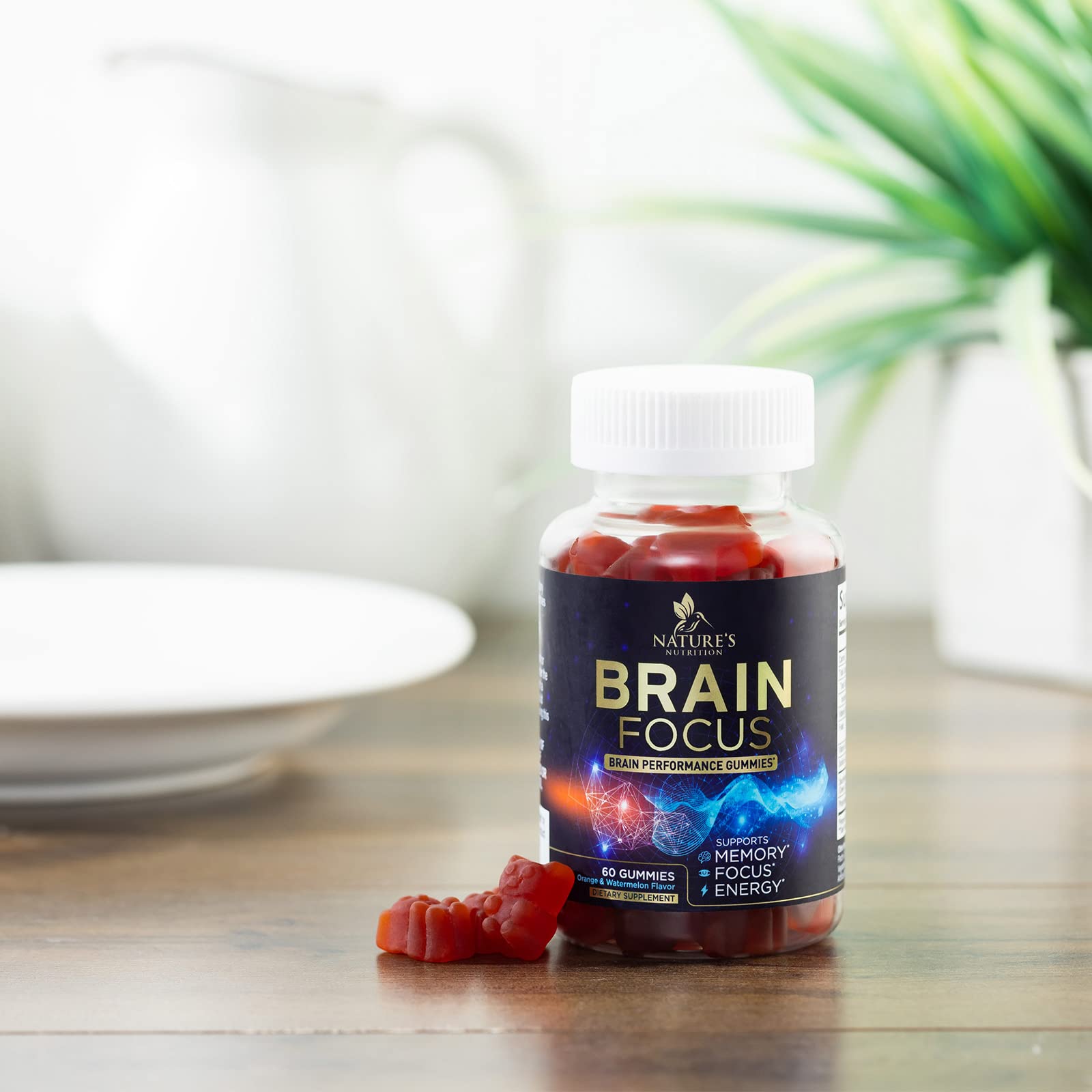 Brain Supplements for Memory and Focus with Phosphatidylserine, Nootropic Memory Supplement Gummy for Brain Health, Concentration, Mental & Cognitive Support, Focus Vitamins with B6 & B12-60 Gummies Nature's NutritionAu supplements