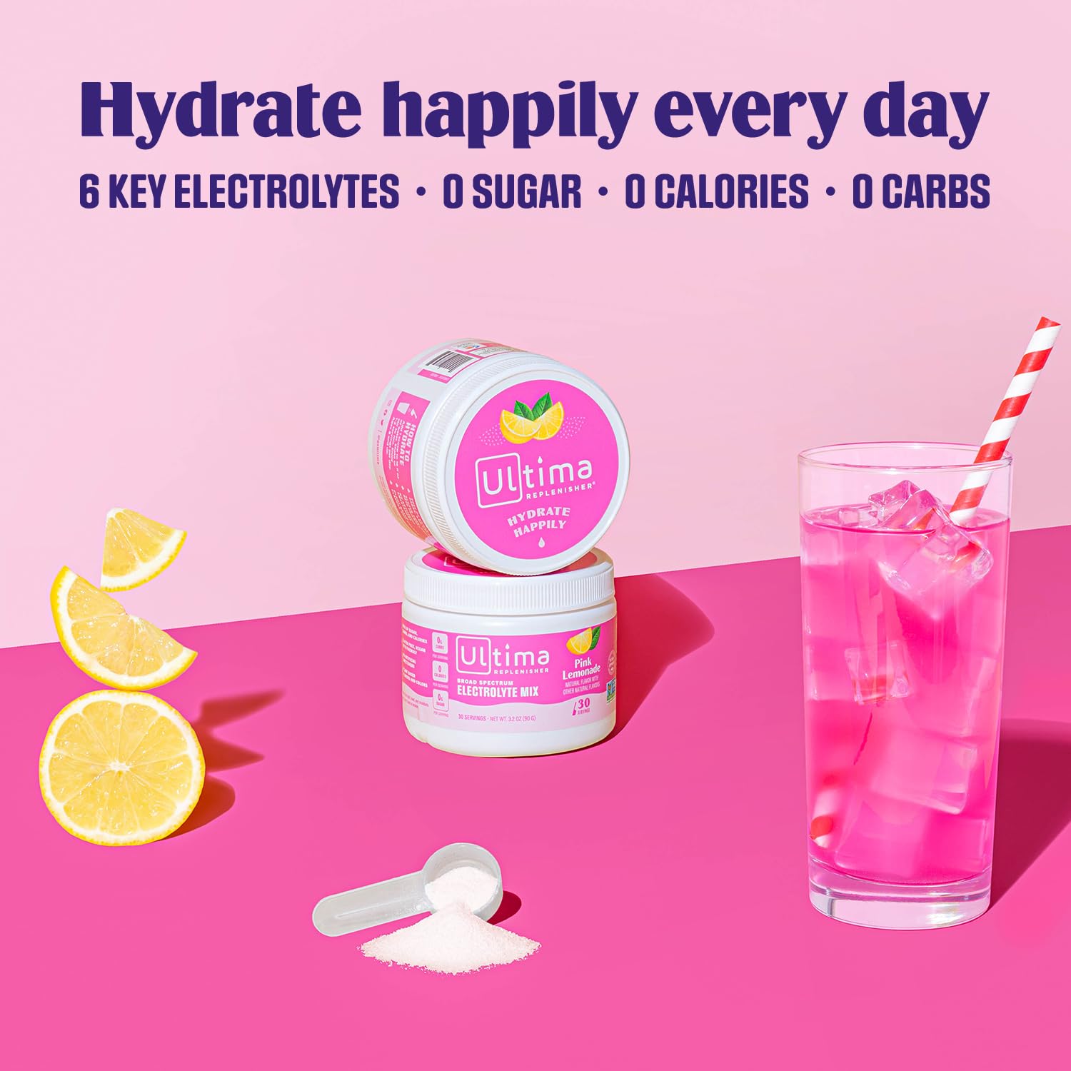 Ultima Replenisher Daily Electrolyte Drink Mix – Pink Lemonade, 30 Serving – Hydration Ultima ReplenisherUS supplements
