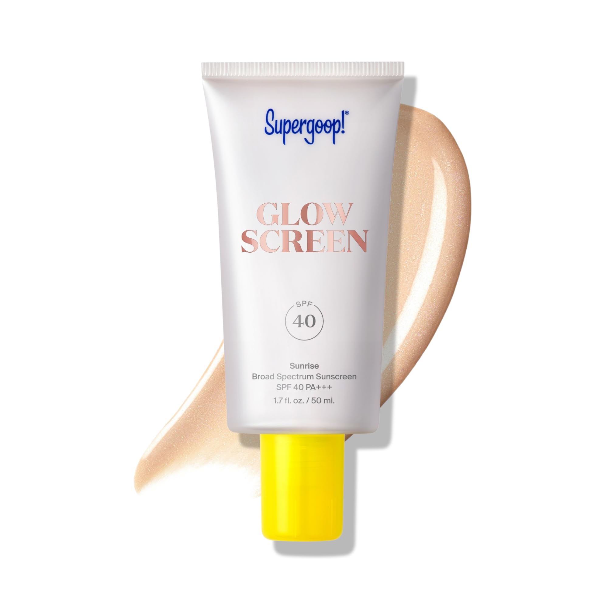 Supergoop! Glowscreen SPF 40, Sunrise (Champagne Glow) - 1.7 fl oz - Glowy Primer + Broad Spectrum Tinted Sunscreen - Helps Filter Blue Light - Hydration - Hyaluronic Acid & Vitamin B5 Supergoop!Au supplements