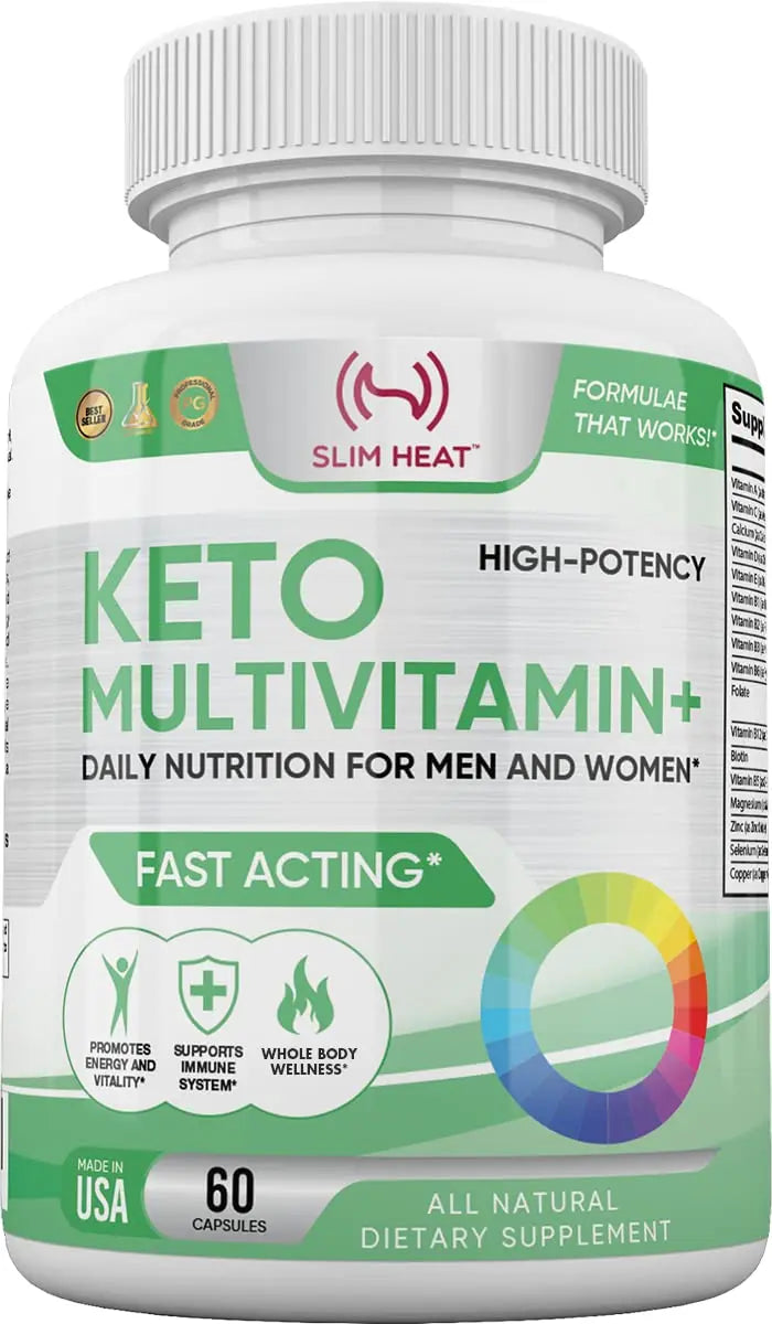 Keto Multivitamin for Women and Men - 35 Potent, Pure Ingredients - Vitamin C, Vitamin D, Vitamin A, Vitamin E and Zinc for Immune Support Slim HeatAu supplements